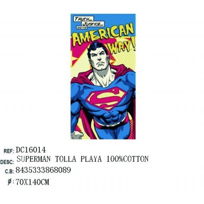 SUPERMAN TOALLA DE PLAYA 100%COTTON 70X140CM