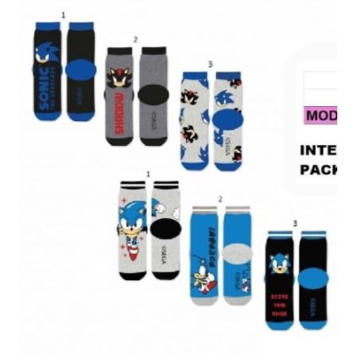 SONIC PACK 3 CALCETINES TALLA 23-26/27-30/31-34