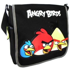 Angry Birds 7599520-wop - Bolso Bandolera con diseño de pájaro, Color Negro