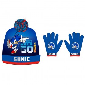 sonic set gorro con guantes