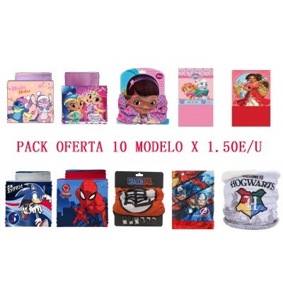 PACK OFERTA BRAGA DE CUELLO 10 MODELO X1.50 E/U